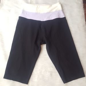Kate Spade Beyond Yoga Black Purple Yoga Shorts